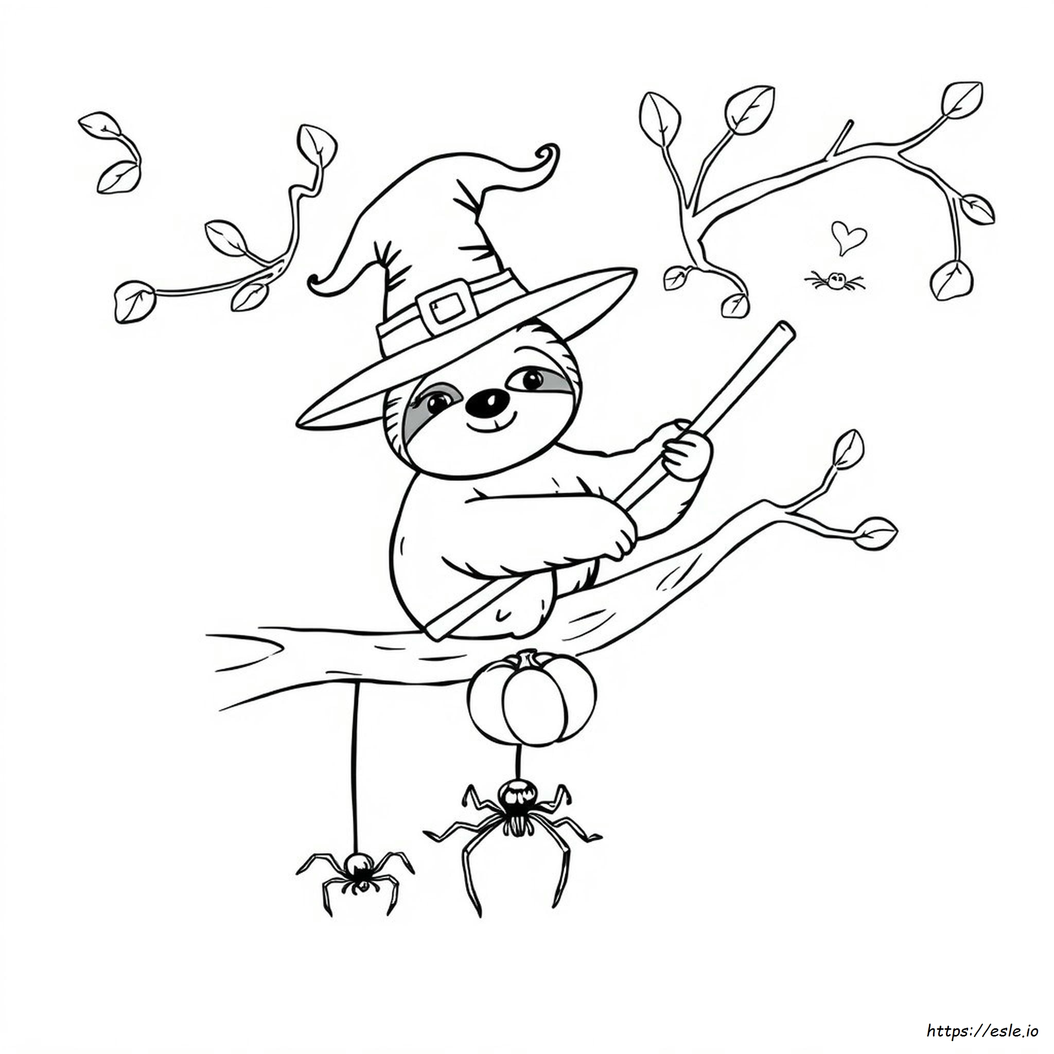 Halloween Sloth Coloring Page