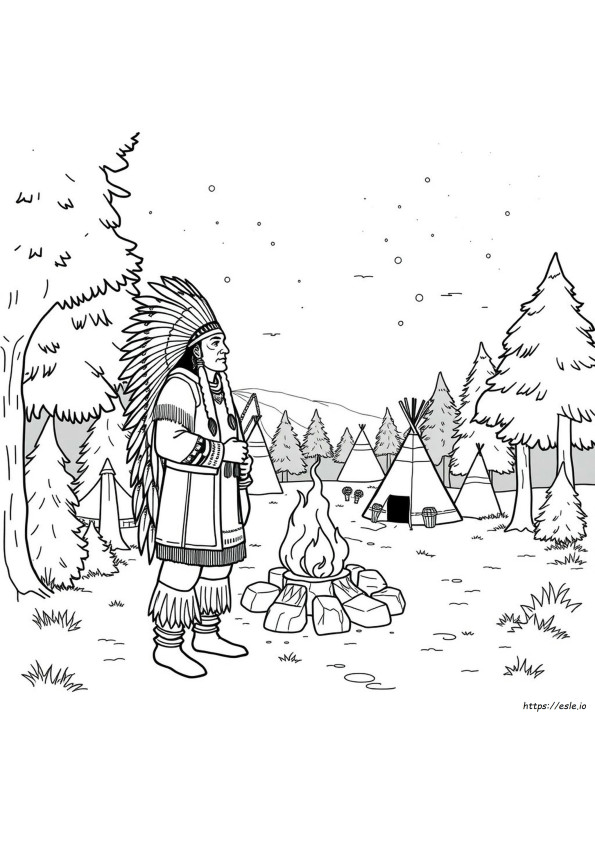 Pagini De Colorat Luna Istoriei Nativilor Americani