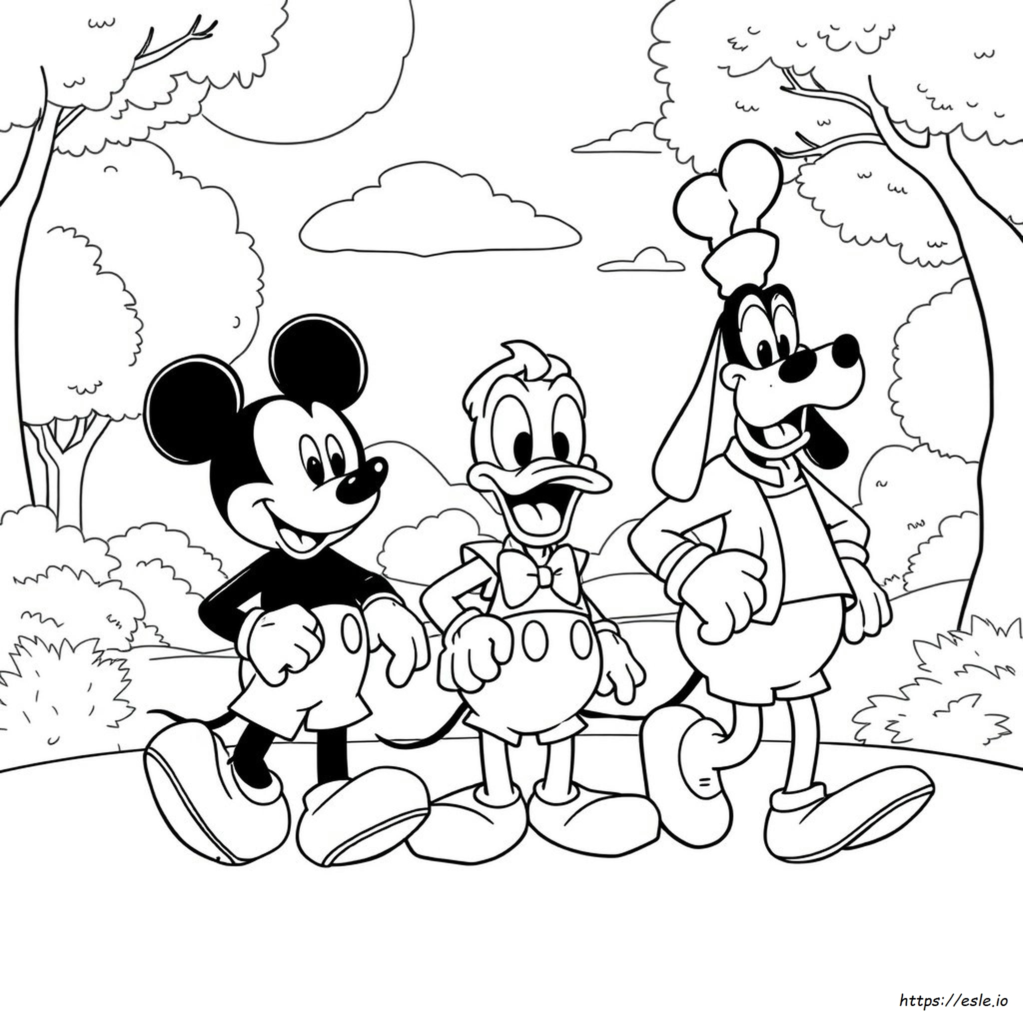 Mickey Donald And Goofy Coloring Pages