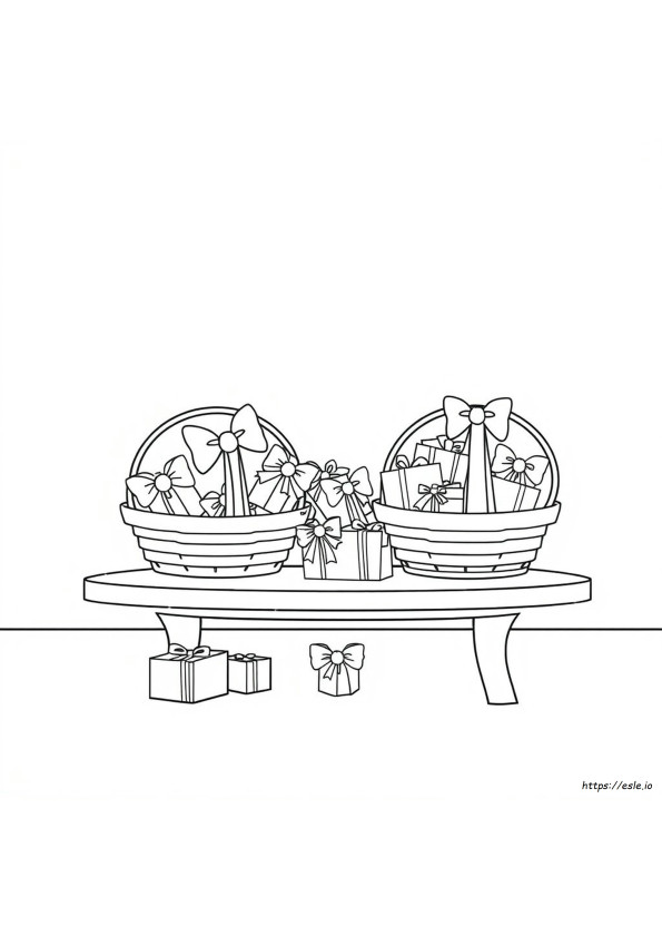 Gift Basket Coloring Page