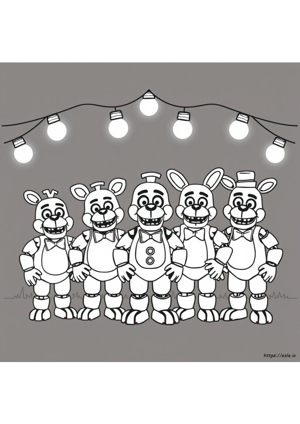 アニマトロニクス FNAF 塗り絵 全キャラクター ぬりえ 無料