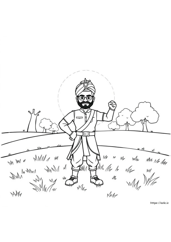 Coloring Little Singham Drawing Black And White