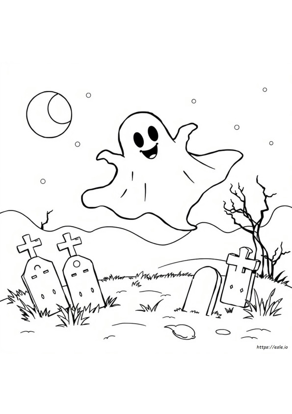 Halloweenowy Duch Kolorowanki