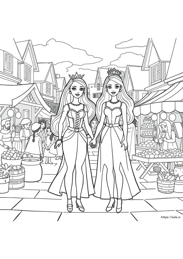 Barbie As The Princess And The Pauper Coloring Pages