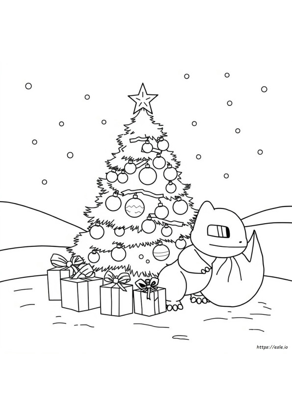 Gambar Mewarnai Bulbasaur Natal