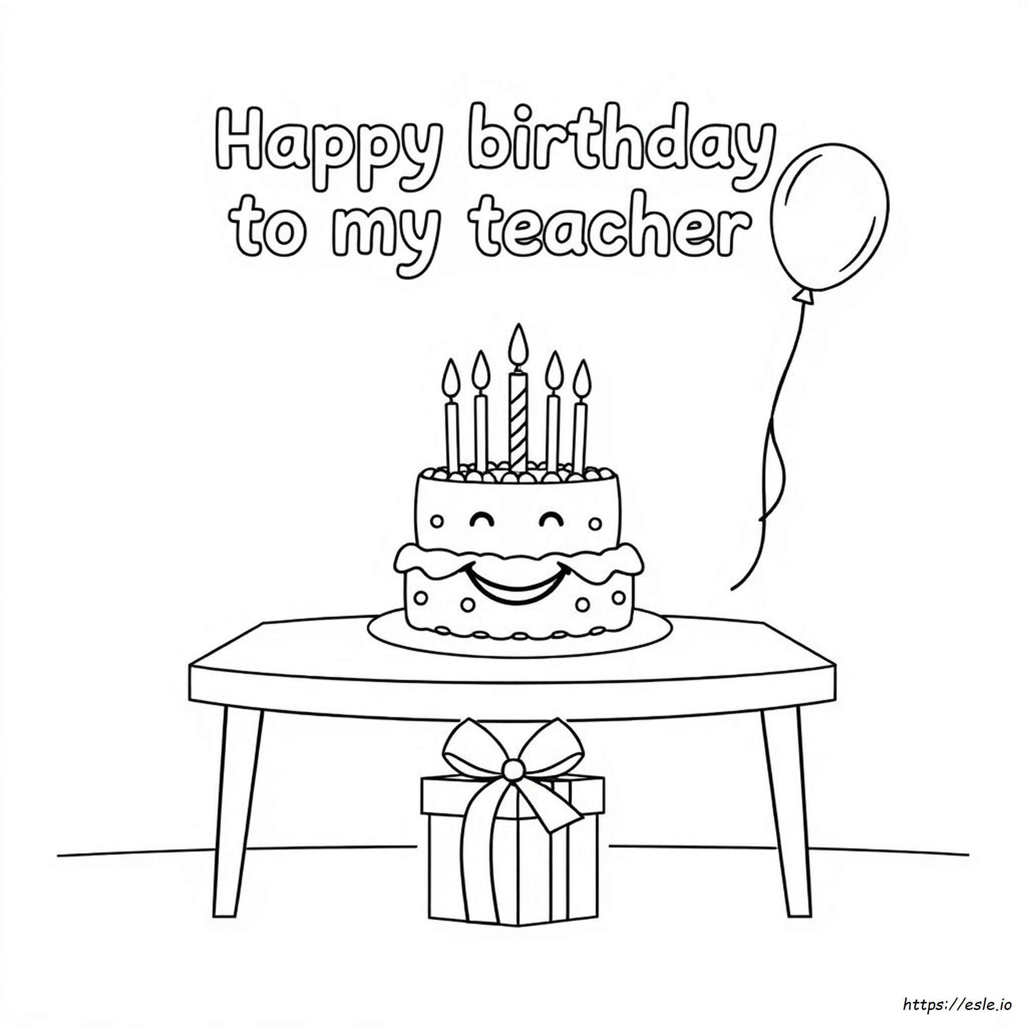 Selamat Ulang Tahun Untuk Guru Saya Gambar Mewarnai