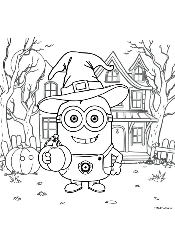 Minion Halloween Coloring Sheet