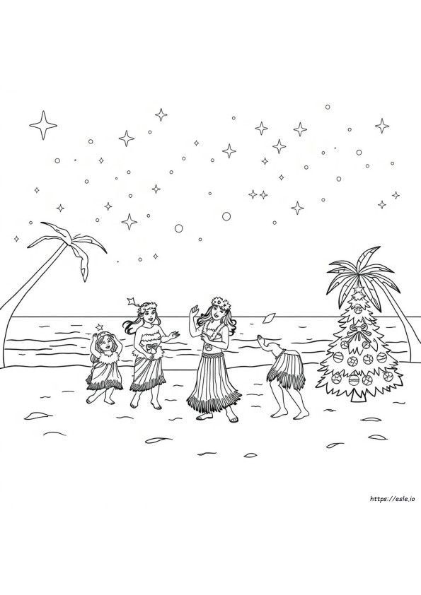 Hawaiian Christmas Coloring Pages