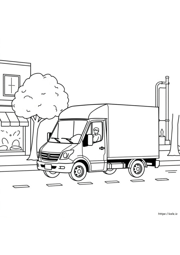 Delivery Truck Coloring Page