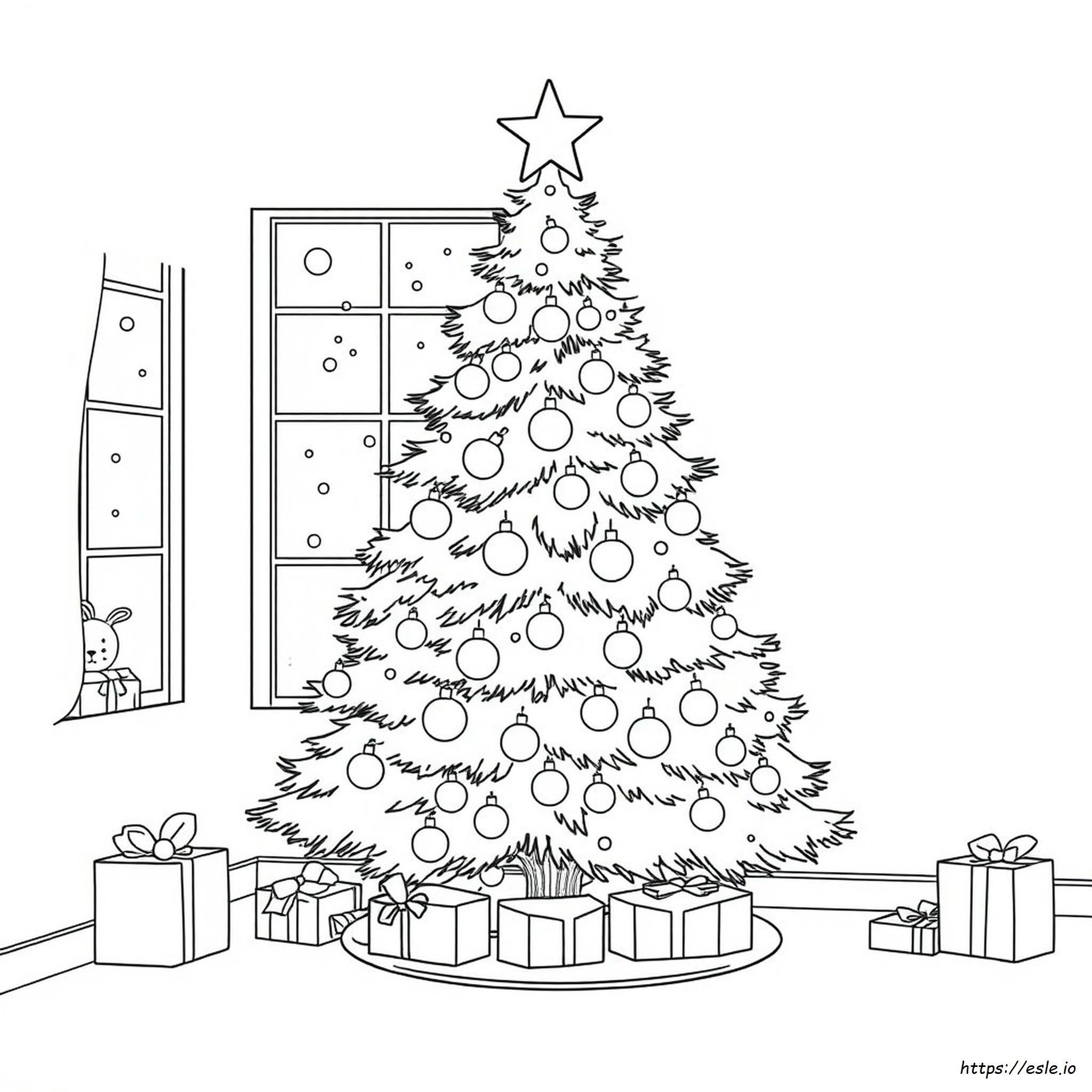 Pohon Natal Besar Gambar Mewarnai