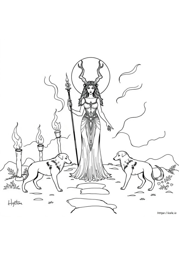 Coloriage Déesse Hécate
