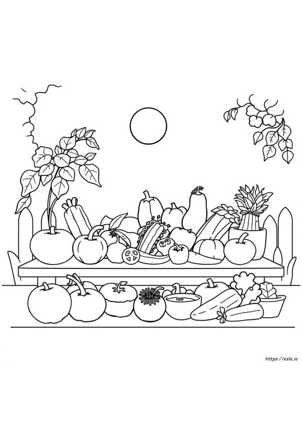 Fruit And Vegetable Colouring Sheets