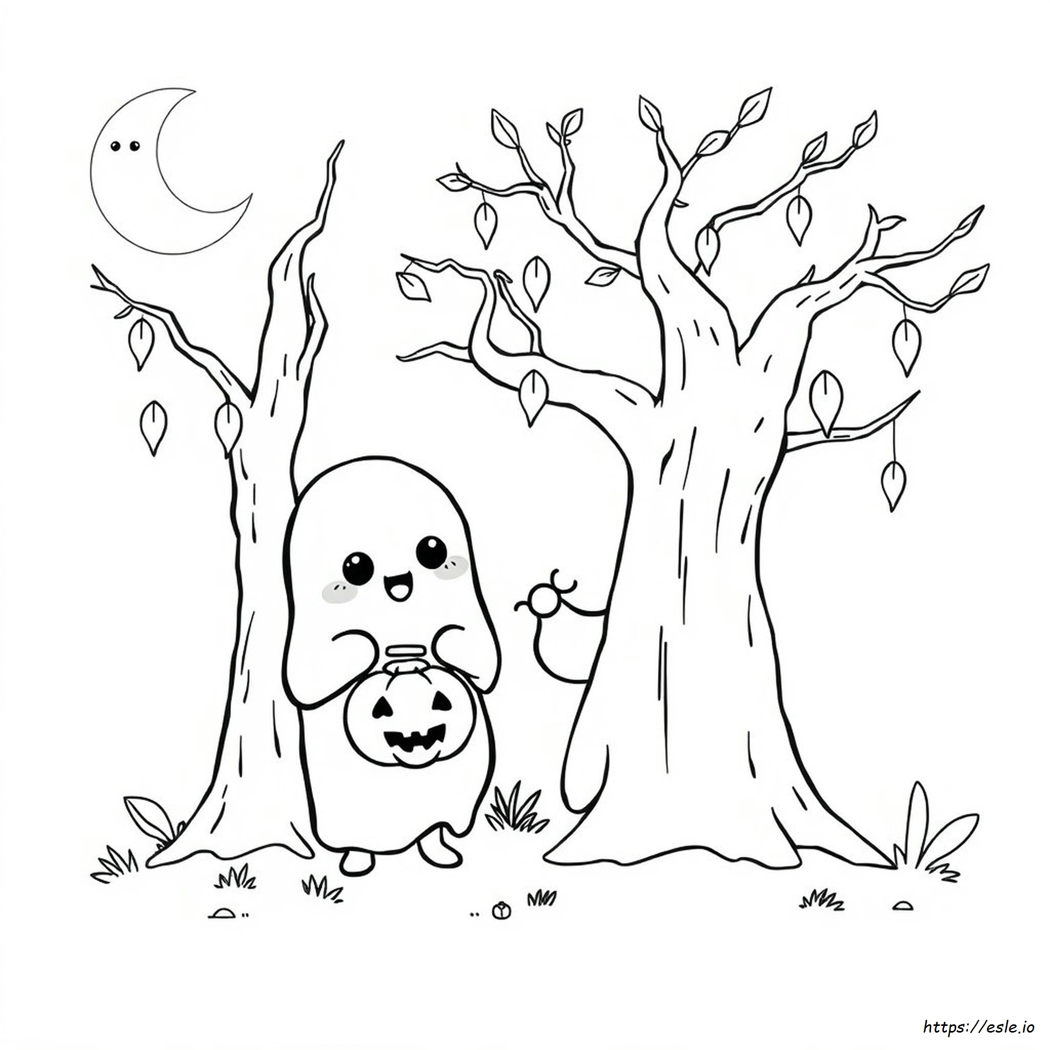 Planșe De Colorat Gratuite Kawaii De Halloween