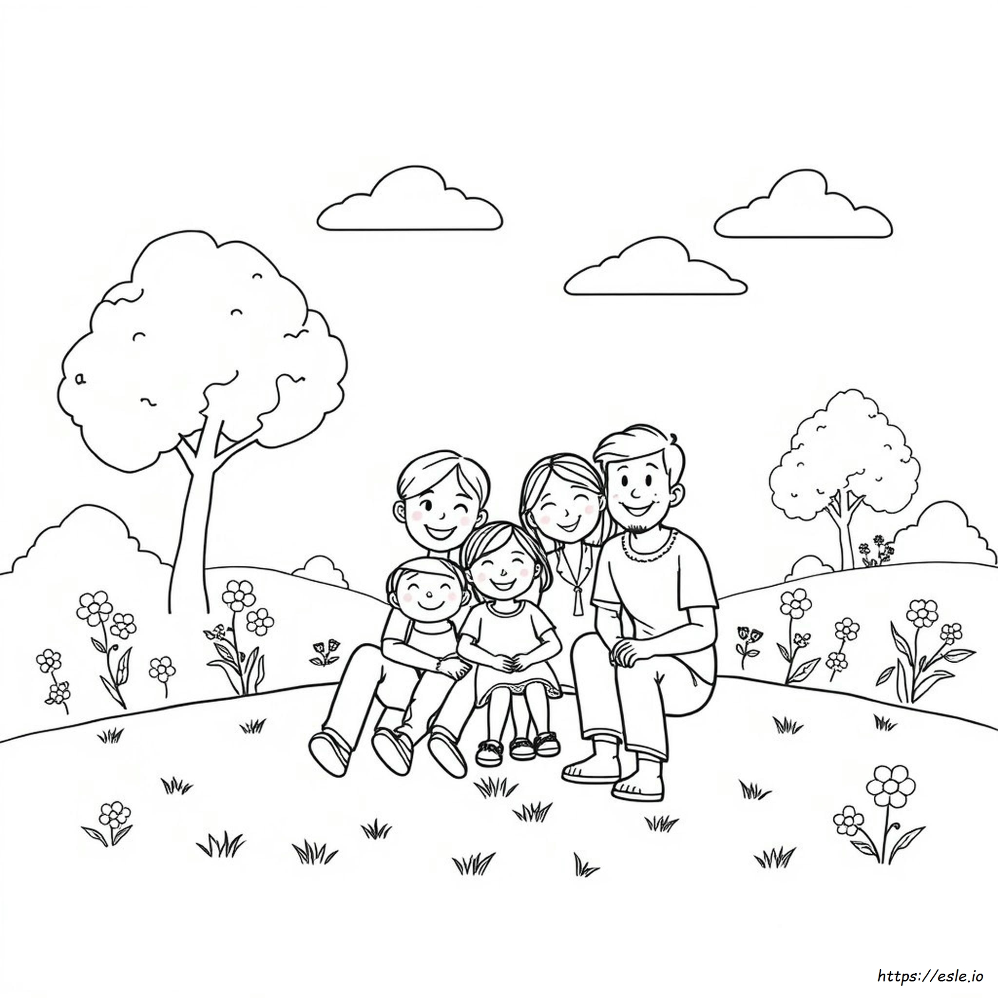Coloriages Famille Heureuse