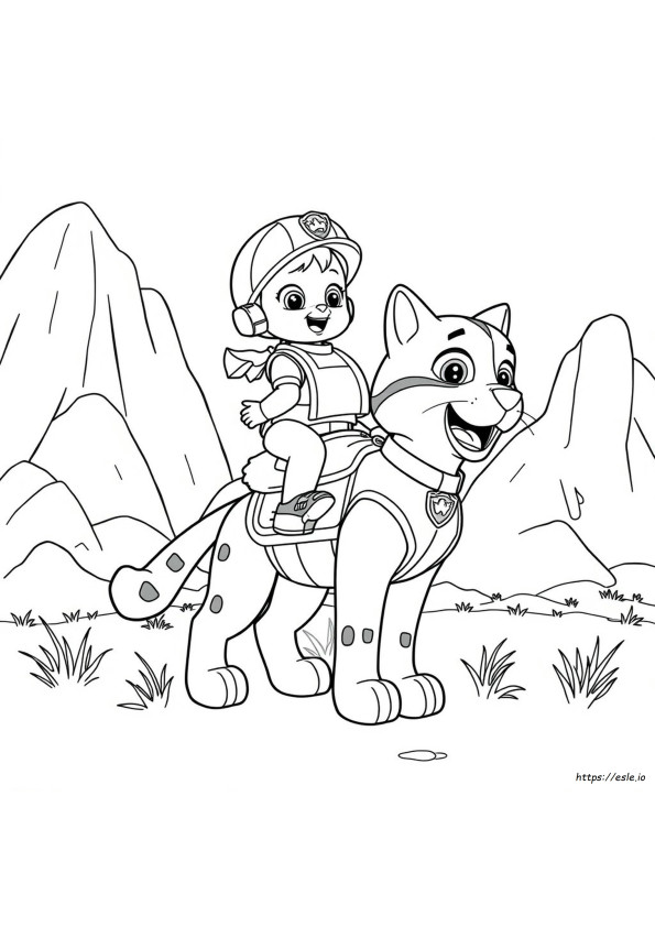 Wild Cat Paw Patrol Coloring Page