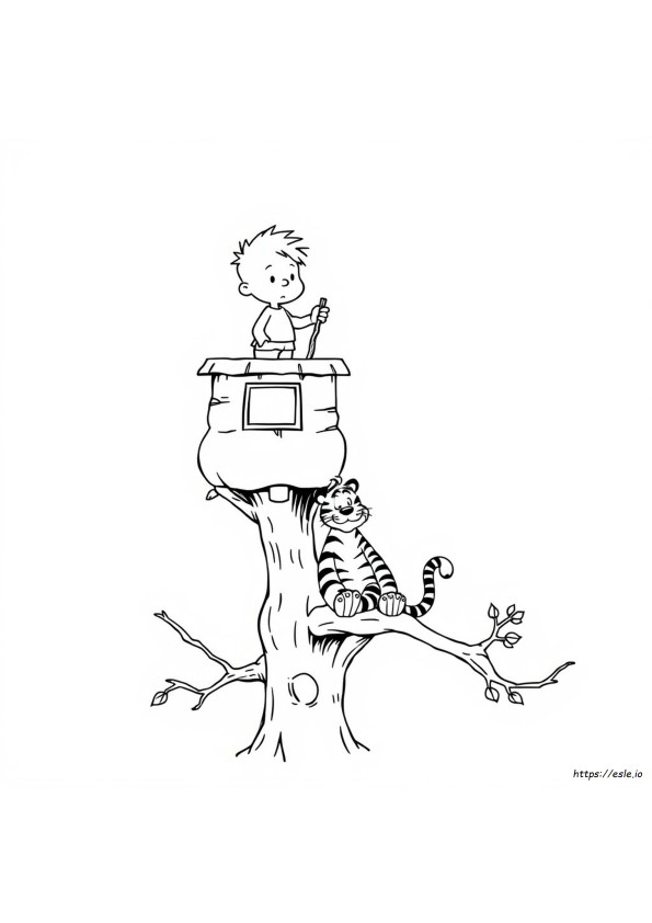 Printable Coloring Calvin And Hobbes Coloring Pages