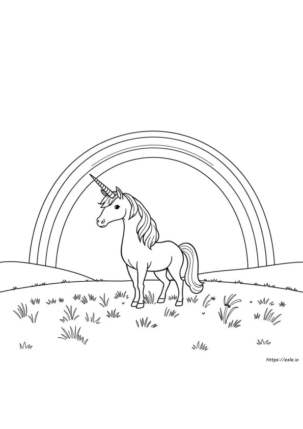 Desene De Colorat Cu Unicorni Și Curcubeie