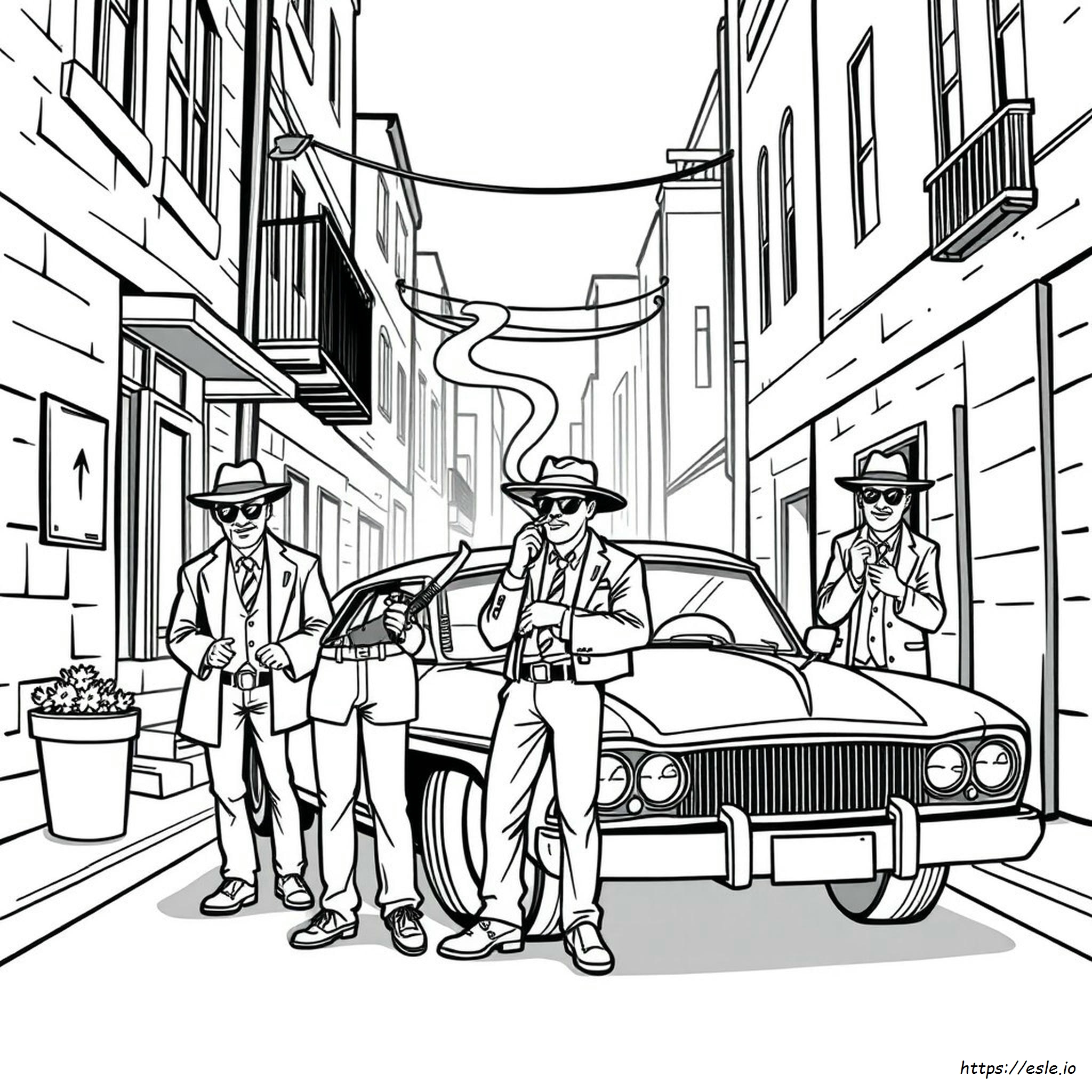 Cartoon Cool Gangster Coloring Pages
