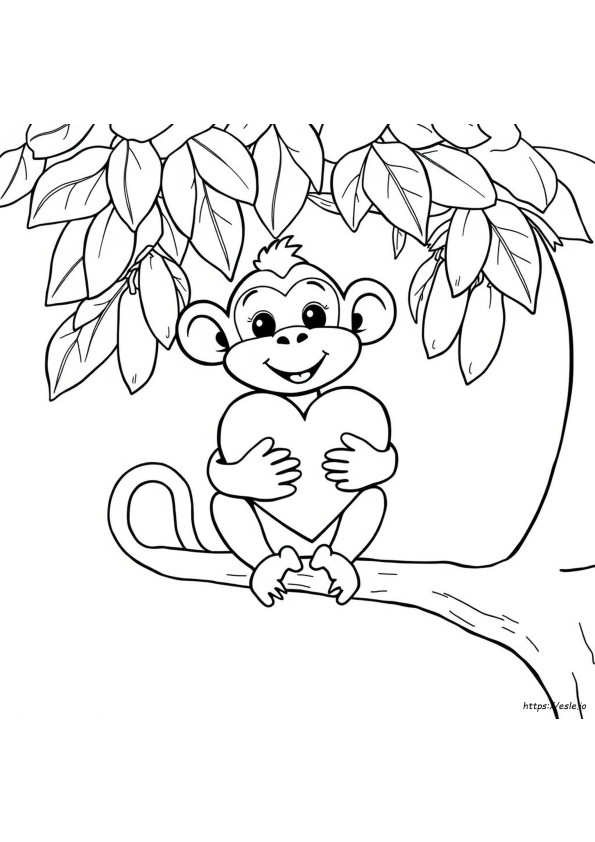 Coloriages Singe Mignon De Dessin Animé