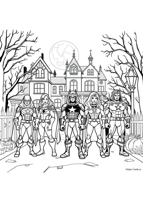 Avengers Halloween Para Colorear