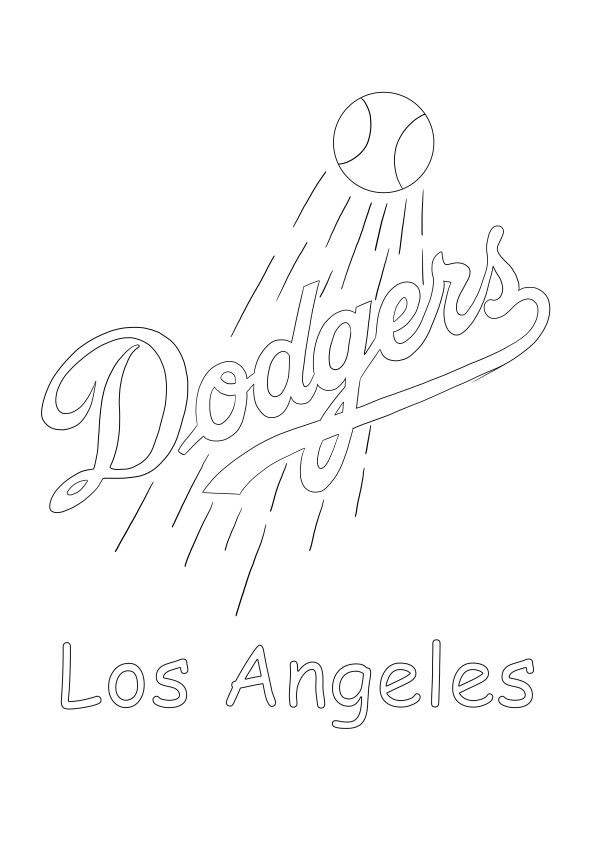 A Los Angeles Dodgers logó ingyenesen nyomtatható és színezhető minden MLB rajongó számára