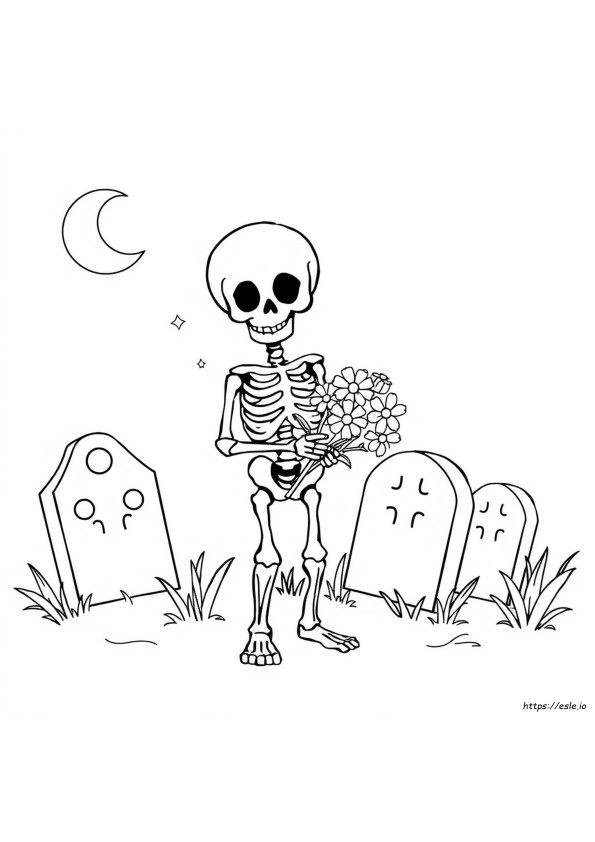 Gambar Mewarnai Kerangka Lucu