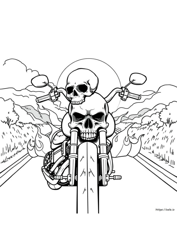 Skull Harley Davidson Coloring Pages