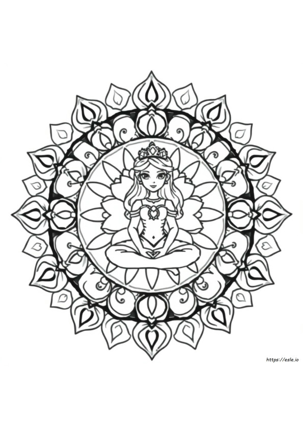 Princess Mandala Coloring Pages