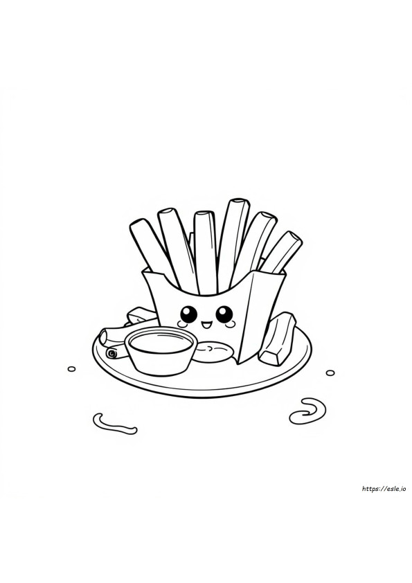 Dibujos De Papas Fritas Kawaii Para Colorear