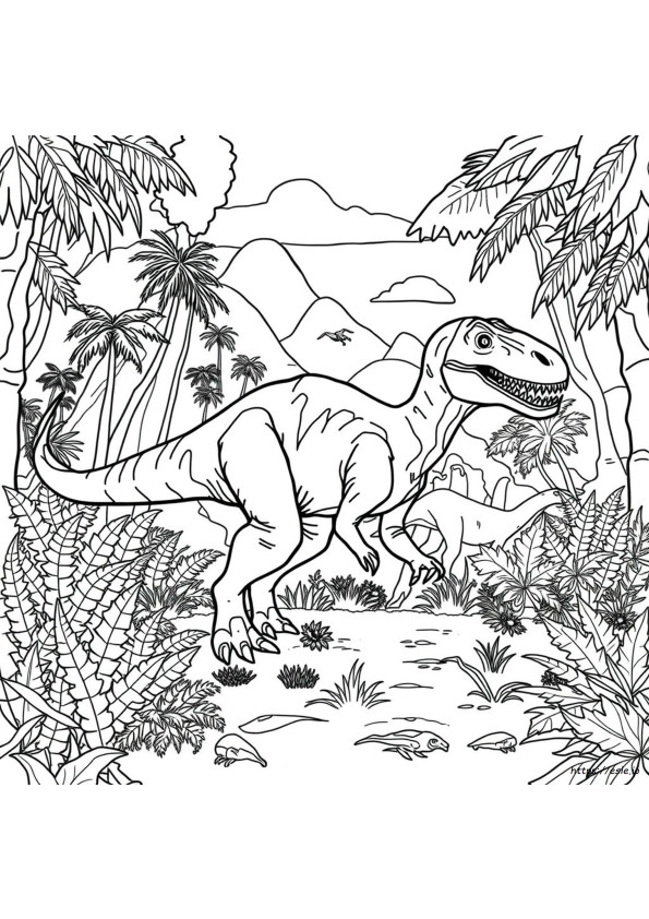 Jurassic World Baryonyx Coloring Page