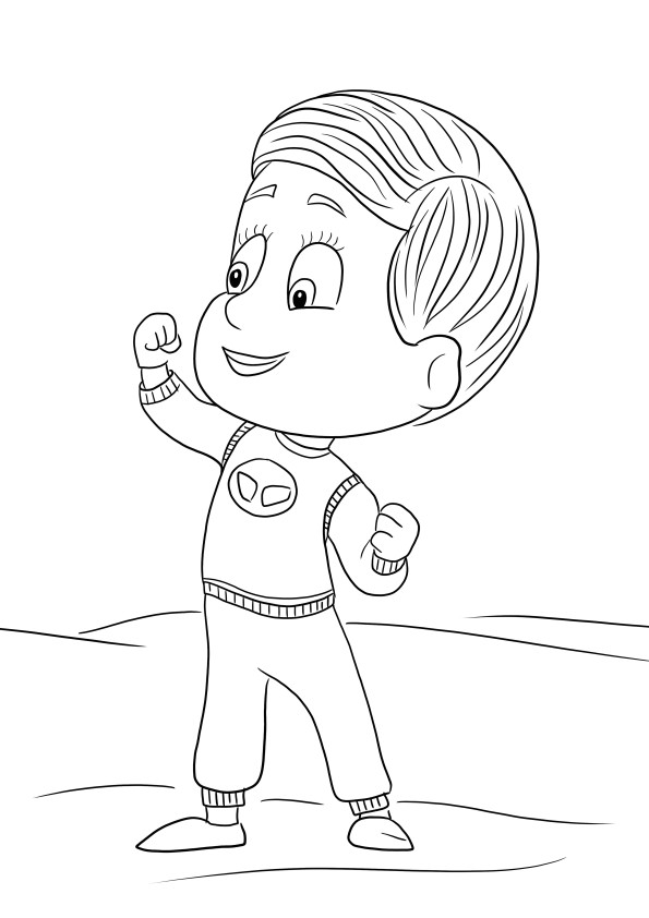 Connor from PJ Masks is free to print and color page for kids