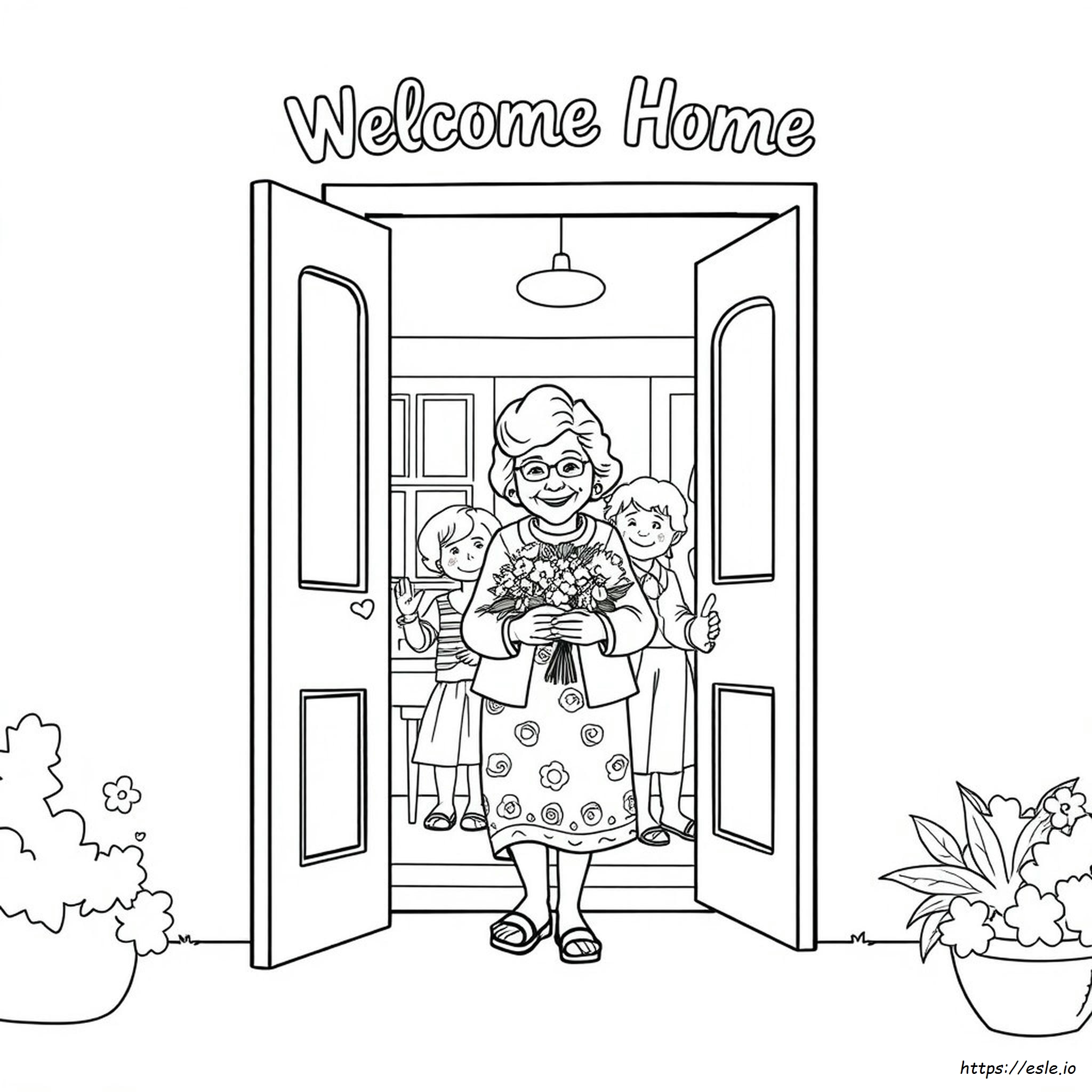 Welcome Home Grandma Coloring Pages