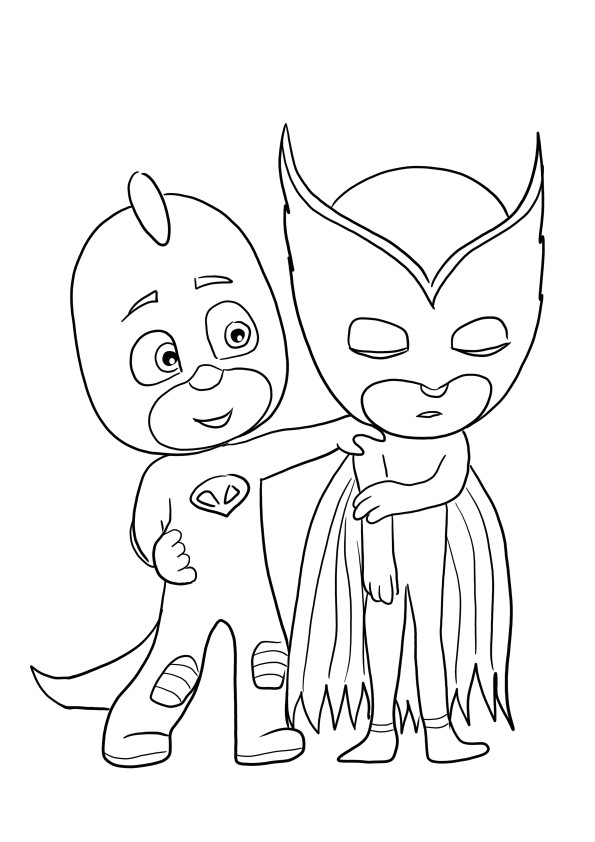 PJ Masks heroes-téléchargement gratuit et super feuille de coloriage