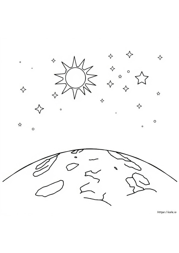 Desenho Para Colorir: Dia 4 Da Criação