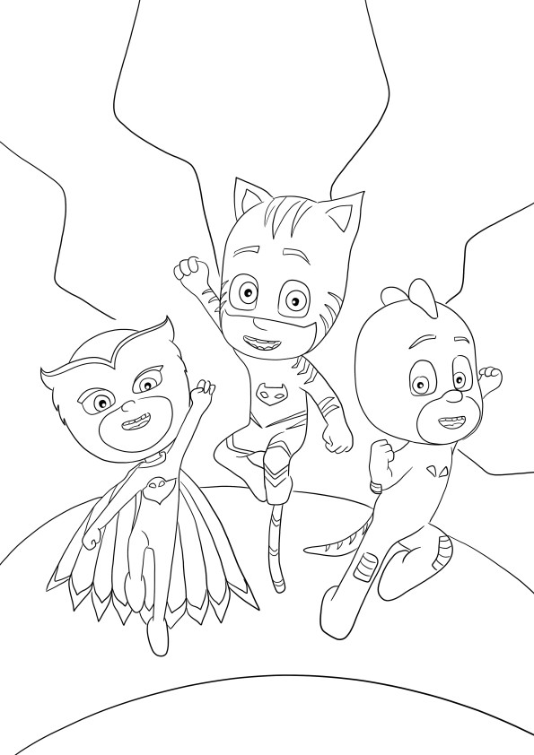 PJ Masks sauve un autre jour à colorier et imprimer gratuitement pour les enfants