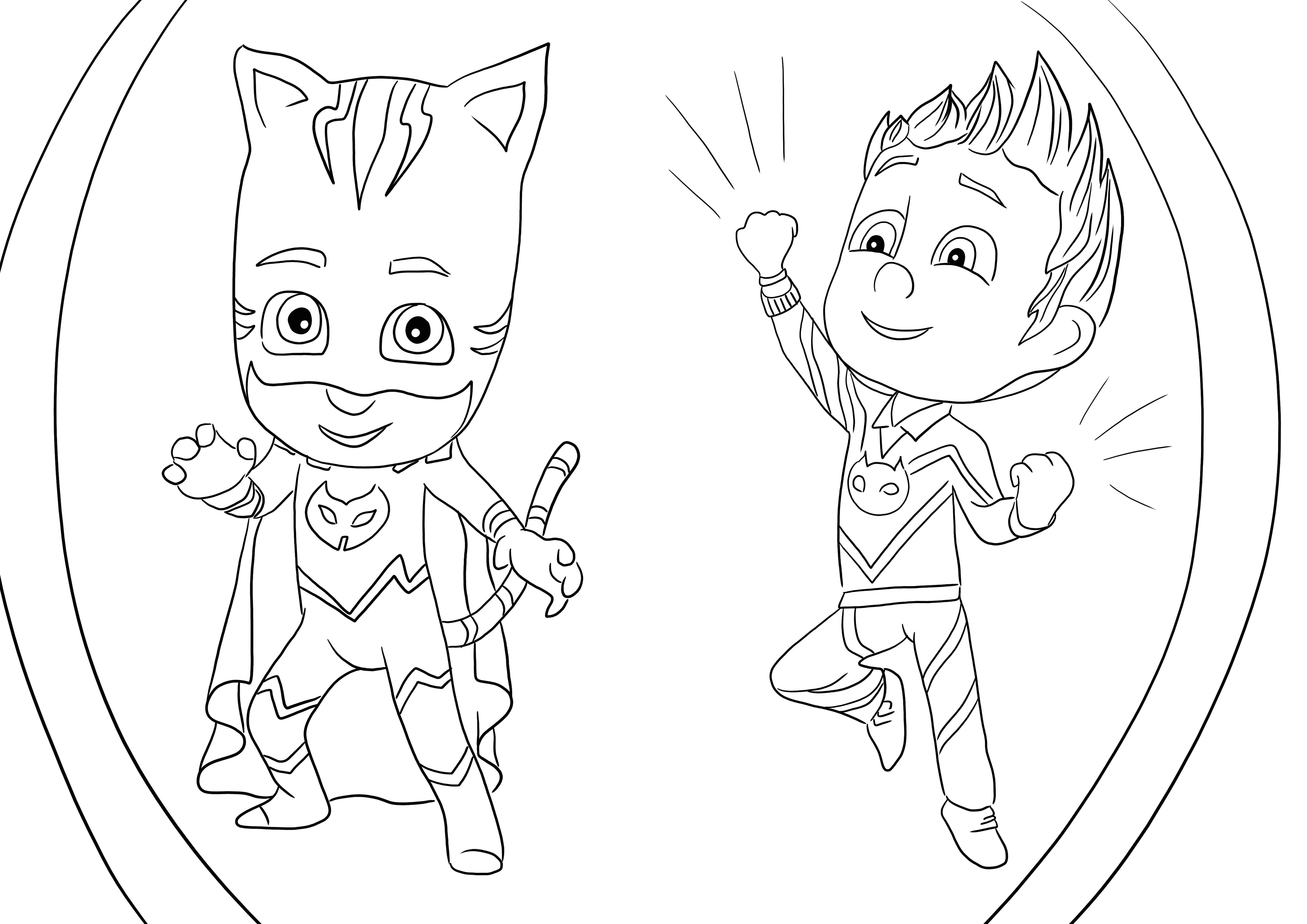 Konor é o Catboy gratuito e fácil de colorir para crianças de todas as idades