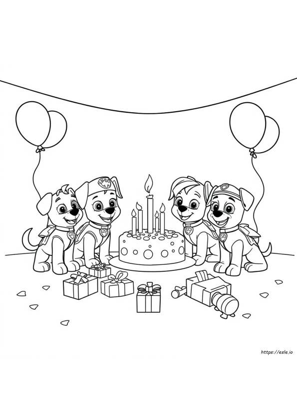 Paw Patrol Birthday Colouring Pages