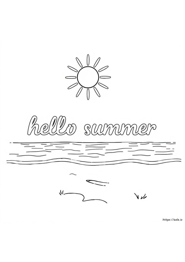 Hello Summer Colouring Pages