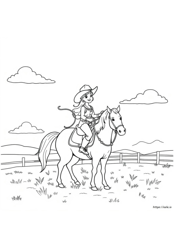 Free Cowgirl Coloring Pages
