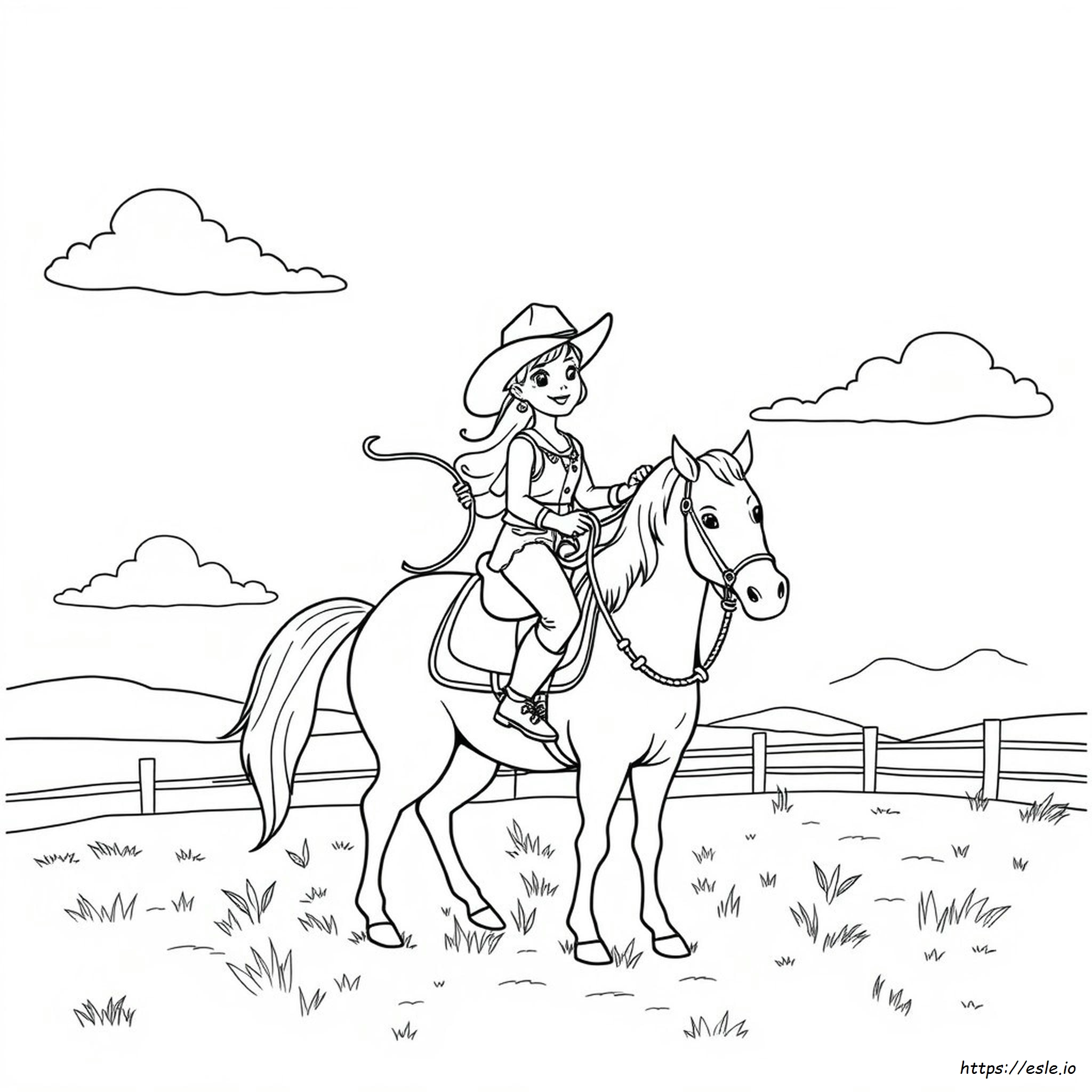 Free Cowgirl Coloring Pages
