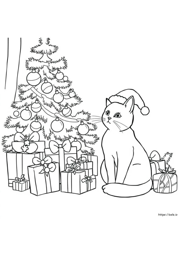 Weihnachtskatze Ausmalbilder Kostenlos