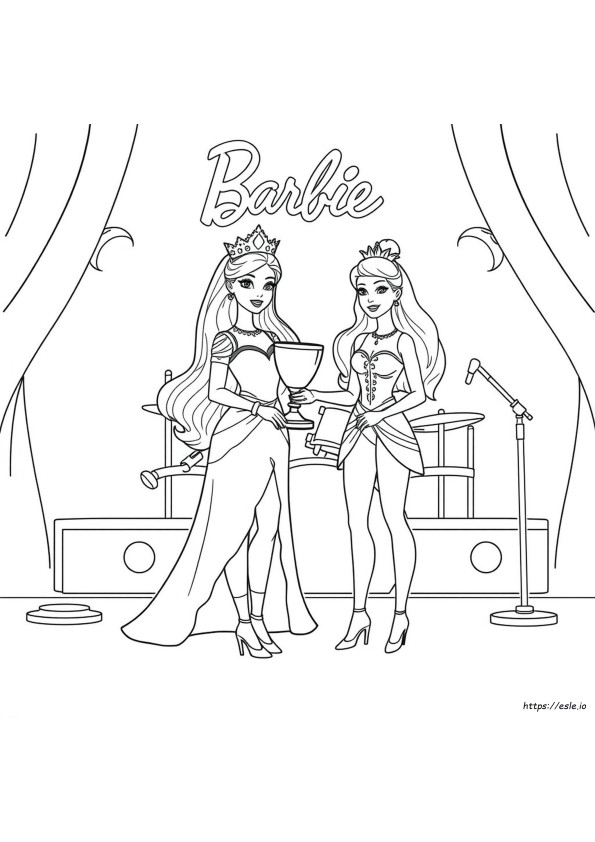 Barbie Princess And The Popstar Coloring Pages