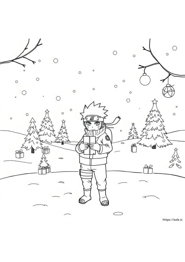 Naruto Christmas Coloring Pages