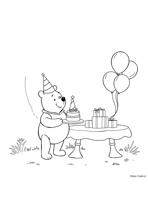 Winnie The Pooh Happy Birthday Coloring Pages