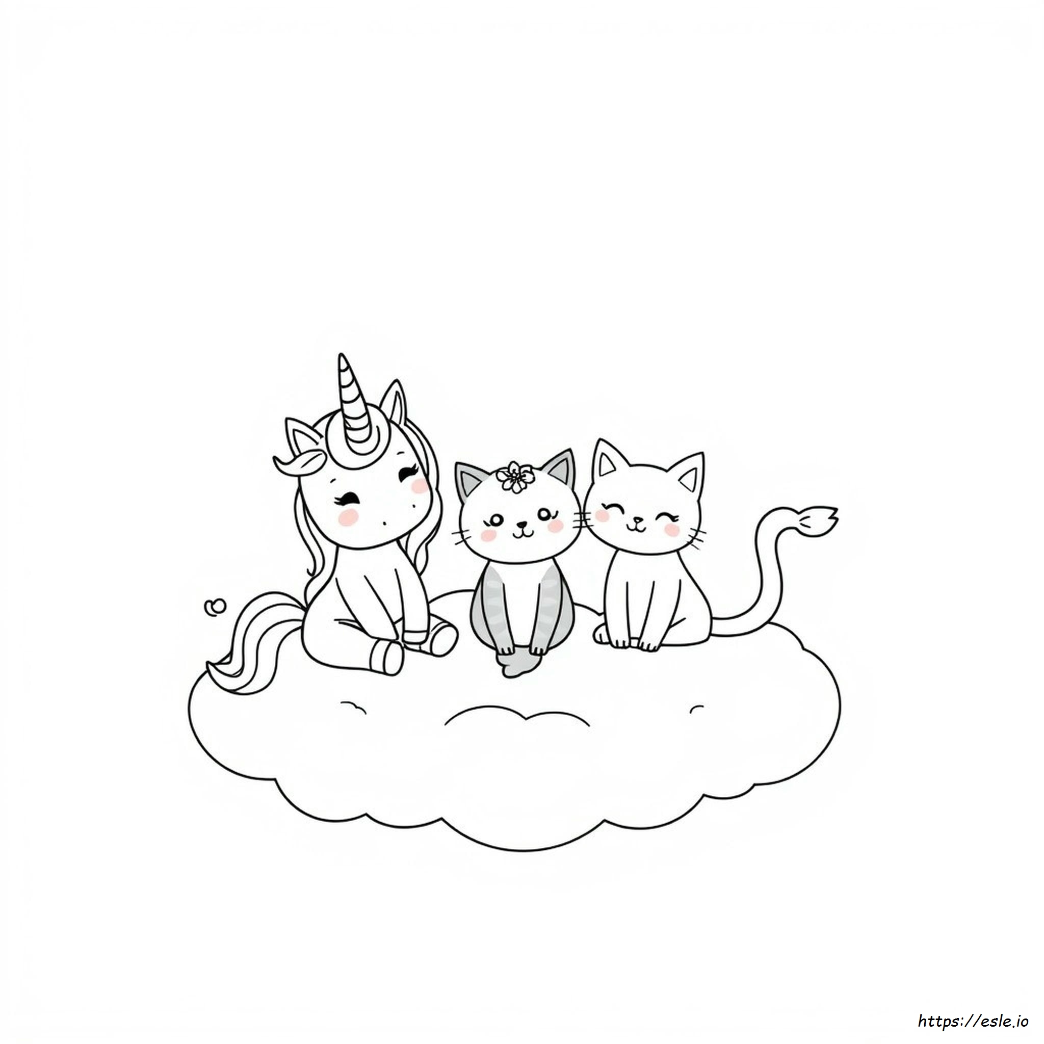 Dibujos Para Colorear: Unicornio, Sirena, Gatos. Para Dibujar: Kawaii.