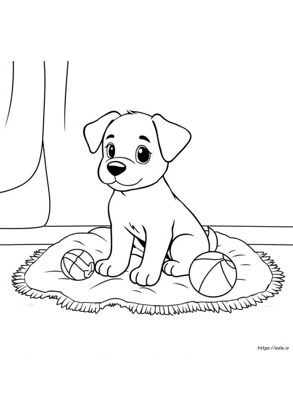Anjing Lucu Mewarnai Gambar