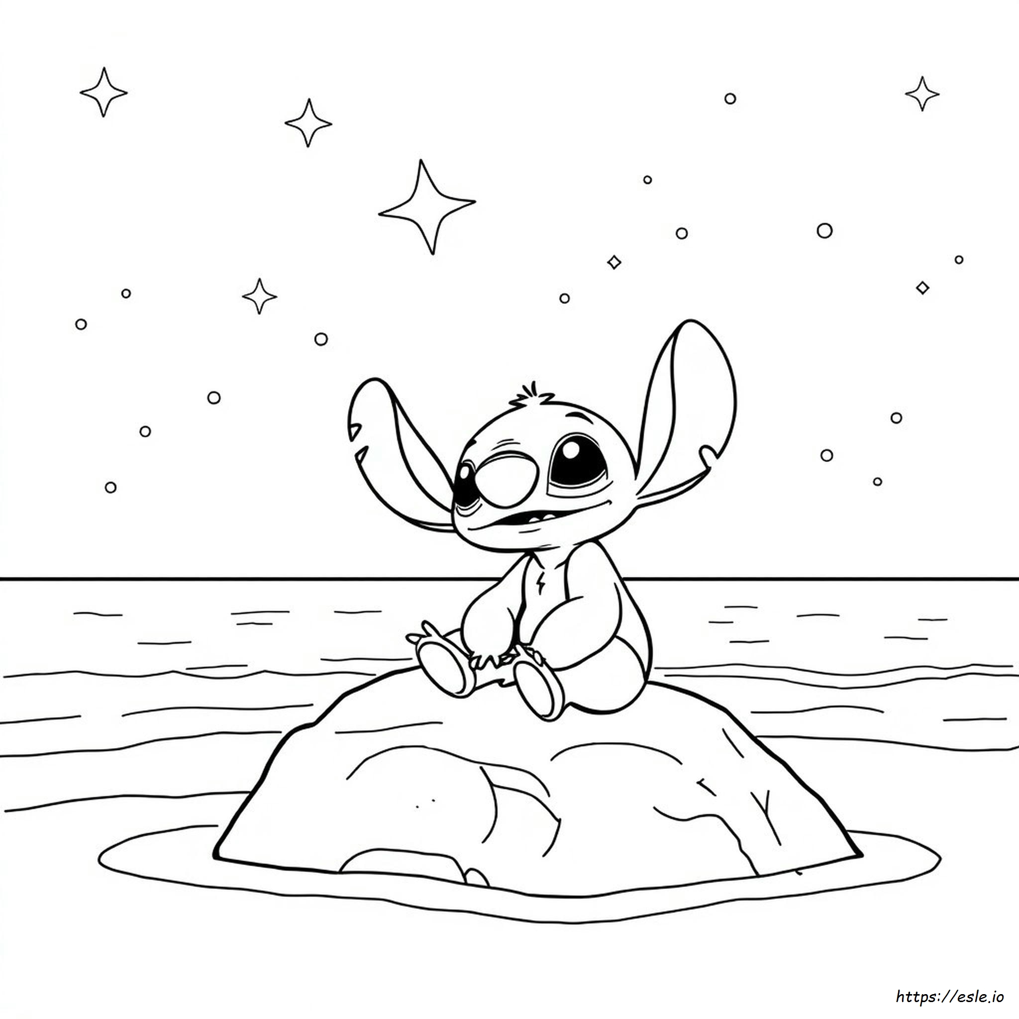 Gambar Mewarnai Stitch Kecil