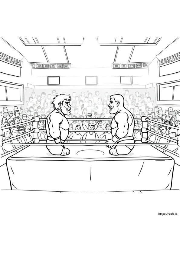 Wrestlers Colouring Pages