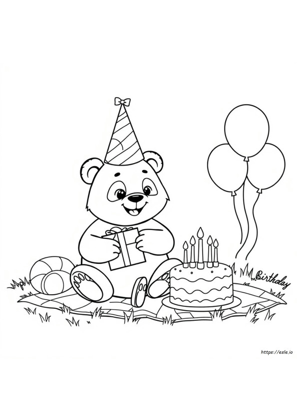 Panda Di Compleanno Da Colorare