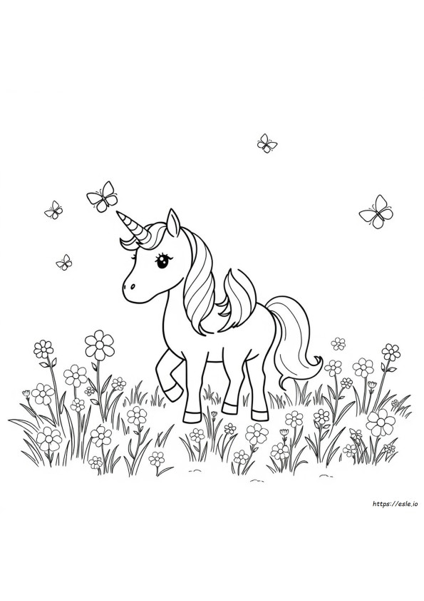 Cute Cartoon Unicorn Coloring Pages